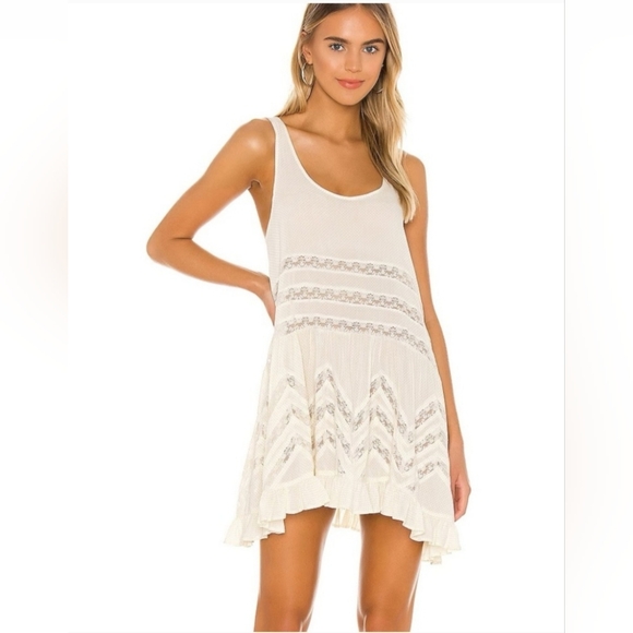 Free People Other - Free People voile & lace trapeze slip in tea combo size Xsmall